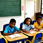 **

*   Prompt: "A diverse classroom with children of various abilities learning together, supported by a teacher and technology. Focus on inclusivity and personalized learning."

**